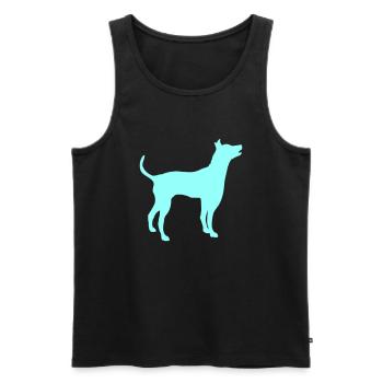 Grande Silhouette De Chien Contour Dangereux Bordure - Débardeur bio Premium Homme - noir - Devant - Michal (187cm)