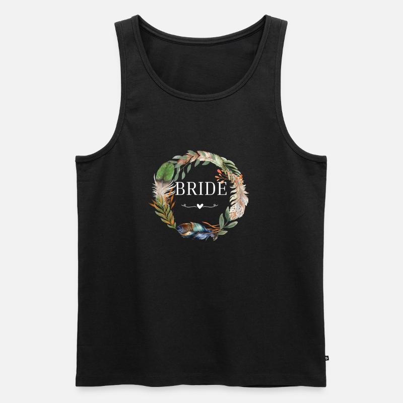 Trensenkranz Boho Blumen - Männer Premium Bio Tank Top - Schwarz
