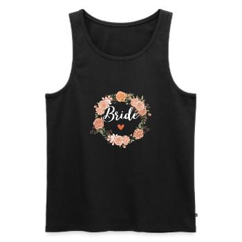 bride florale watercolor - assorti - Débardeur bio Premium Homme - noir - Devant - AI Model Male 178 light (178cm)