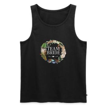 Team bridle wreath boho flowers - Men's Premium Organic Tank Top - black - Front - AI Model Male 178 light (178cm)