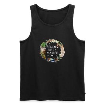 Brautzeuge Krone Boho Blumen - Männer Premium Bio Tank Top - Schwarz - Vorne - AI Model Male 178 light (178cm)