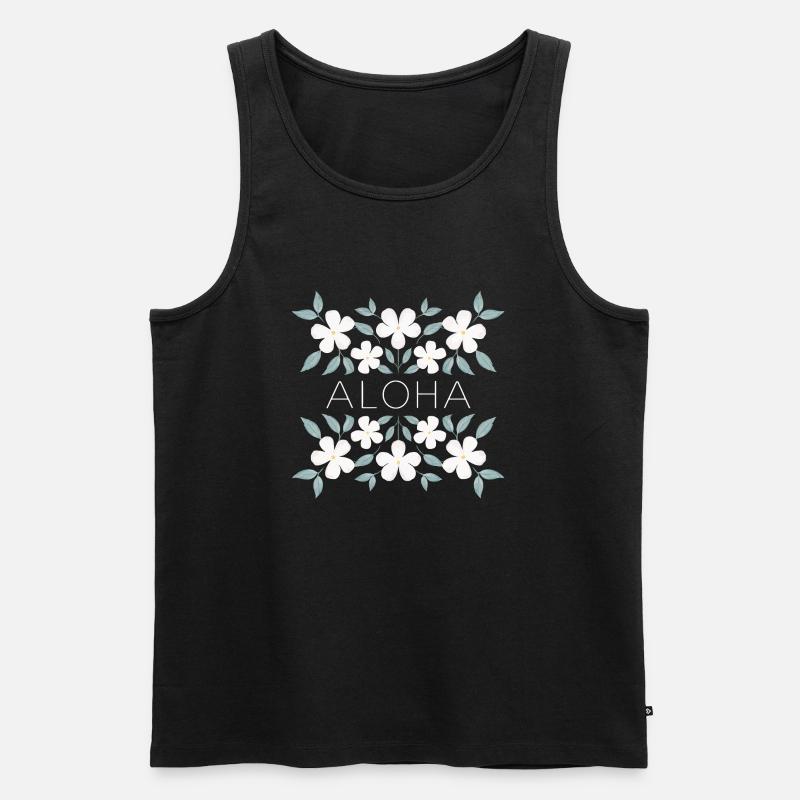 Aloha Florale Wandkunst - Männer Premium Bio Tank Top - Schwarz