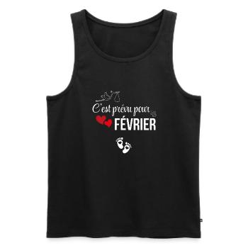 Es ist für Februar geplant - Ankündigung der Schwangerschaft - Männer Premium Bio Tank Top - Schwarz - Vorne - Michal (187cm)