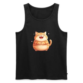 Feed Me Human, Chemise d’amoureux des chats, Sacs, Chemise, Débardeur - Débardeur bio Premium Homme - noir - Devant - Michal (187cm)