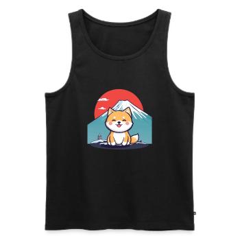 Chien japonais, Chemise d’amoureux des chiens, Sacs, Débardeur, Stikers - Débardeur bio Premium Homme - noir - Devant - Michal (187cm)