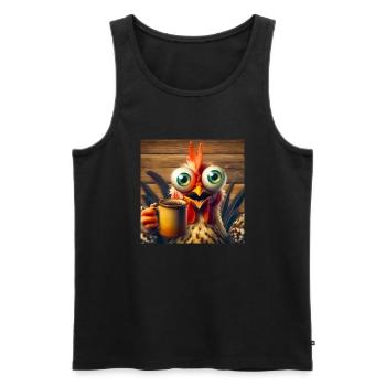 Chicken - Men's Premium Organic Tank Top - black - Front - AI Model Male 178 light (178cm)