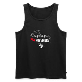 Es ist für November geplant - Ankündigung der Schwangerschaft - Männer Premium Bio Tank Top - Schwarz - Vorne - Michal (187cm)