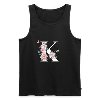Letter k pink flowers - Men's Premium Organic Tank Top - black - Front - Michal (187cm)
