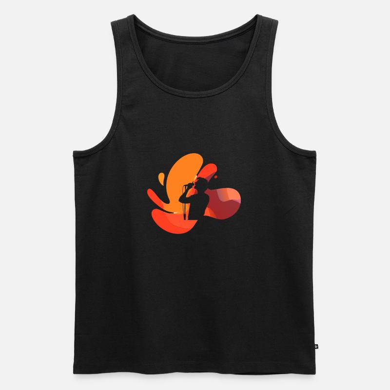 Karaoke Chor - Männer Premium Bio Tank Top - Schwarz