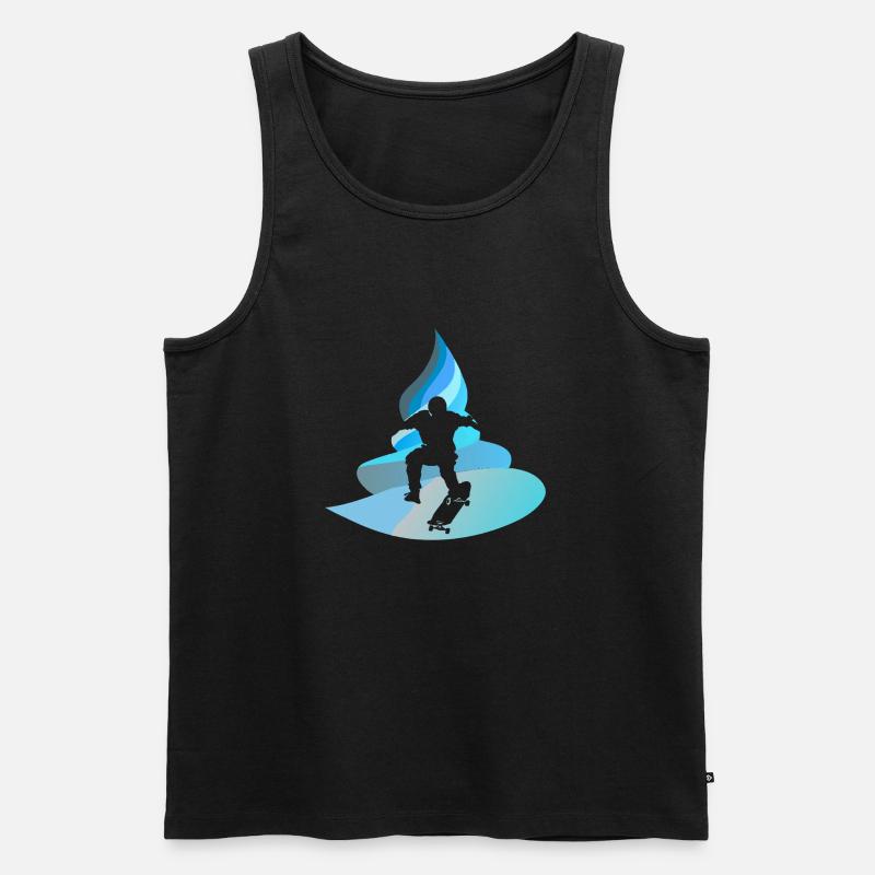 Skateboard Boarder - Männer Premium Bio Tank Top - Schwarz