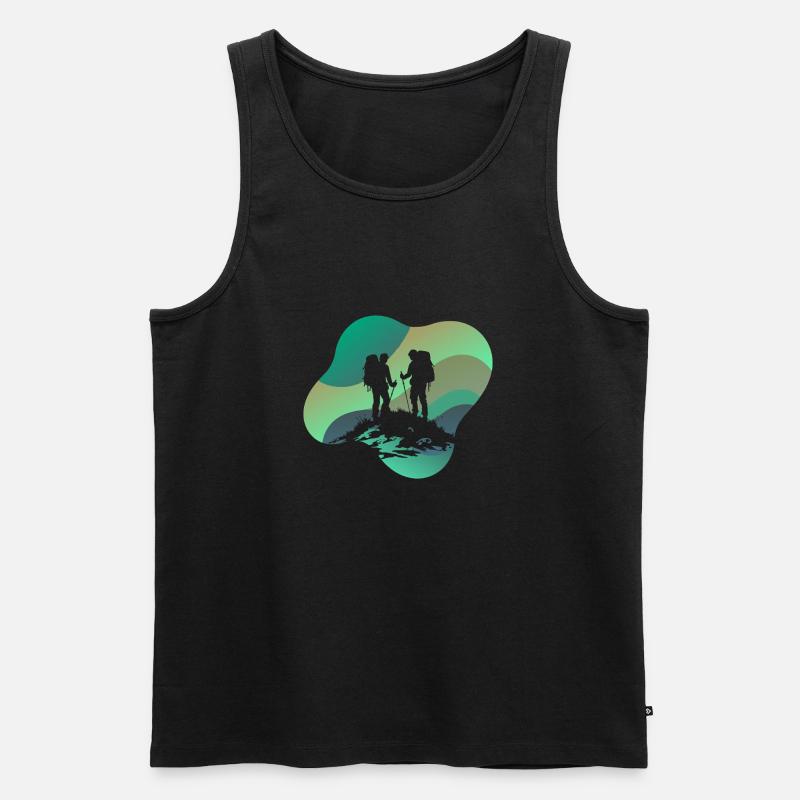 Wanderung Wanderer - Männer Premium Bio Tank Top - Schwarz