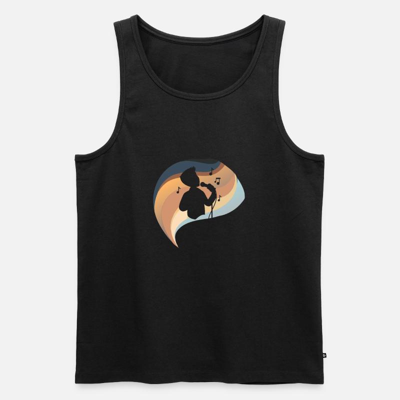 Stimme - Männer Premium Bio Tank Top - Schwarz