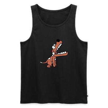 Dog Big Mouth Snout Hunger Looking Up - Men's Premium Organic Tank Top - black - Front - AI Model Male 178 light (178cm)