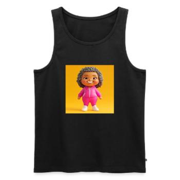 3d Character - Funny Granny - Men's Premium Organic Tank Top - black - Front - AI Model Male 178 light (178cm)