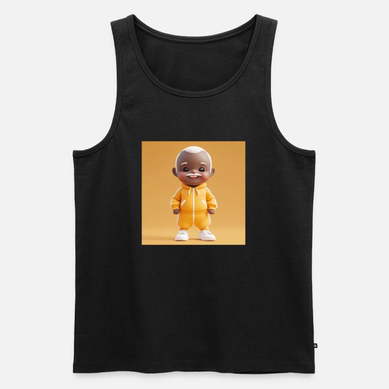 3D-Charakter - Süßer Opa - Männer Premium Bio Tank Top - Schwarz