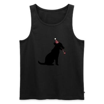 Hund Geburtstag Silvester Party Hut Feiern Tröte - Männer Premium Bio Tank Top - Schwarz - Vorne - Michal (187cm)