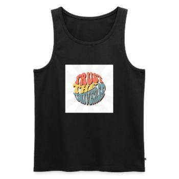 Trust the Universe Motivational Design - Men's Premium Organic Tank Top - black - Front - Michal (187cm)