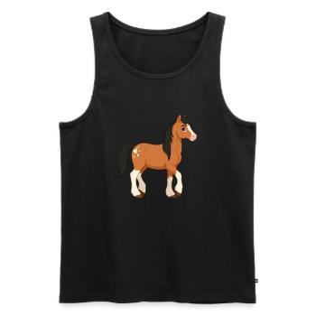 Falabella poney réel - Débardeur bio Premium Homme - noir - Devant - Michal (187cm)