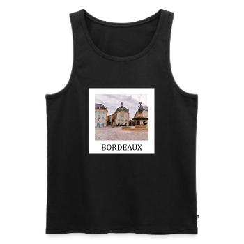 Bordeaux, France - Débardeur bio Premium Homme - noir - Devant - AI Model Male 178 light (178cm)