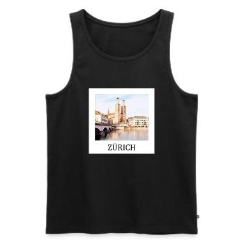 Zurich - Débardeur bio Premium Homme - noir - Devant - Michal (187cm)