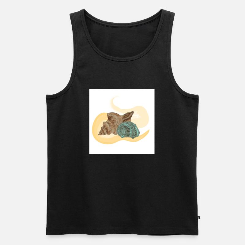 Meermuschel - Männer Premium Bio Tank Top - Schwarz