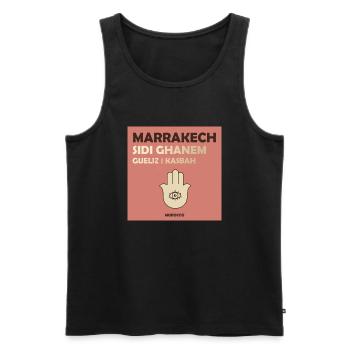 Marrakech, Maroc - Débardeur bio Premium Homme - noir - Devant - Michal (187cm)