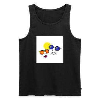 Menschen mit Sonnenbrille - Männer Premium Bio Tank Top - Schwarz - Vorne - Michal (187cm)