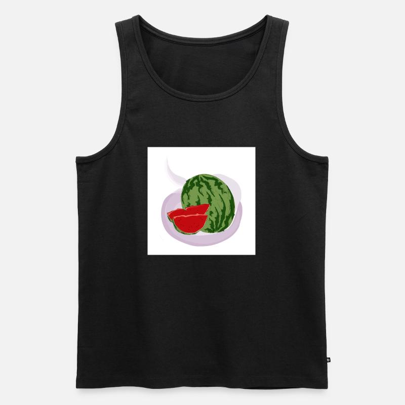 Rote Wassermelone - Männer Premium Bio Tank Top - Schwarz