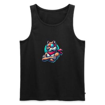 wolf skibrille - Männer Premium Bio Tank Top - Schwarz - Vorne - AI Model Male 178 light (178cm)