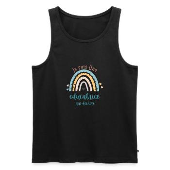 Ich bin ein Pädagoge, der rockt - Männer Premium Bio Tank Top - Schwarz - Vorne - AI Model Male 178 light (178cm)