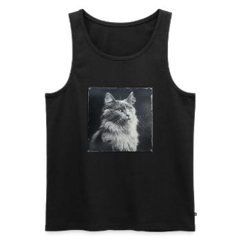 Animaux Noirs - Chat Antique - Débardeur bio Premium Homme - noir - Devant - AI Model Male 178 light (178cm)