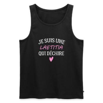 Ich bin eine LAETITIA, die rockt - Männer Premium Bio Tank Top - Schwarz - Vorne - AI Model Male 178 light (178cm)