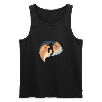 Longboard Boarder Kickflip - Débardeur bio Premium Homme - noir - Devant - Michal (187cm)