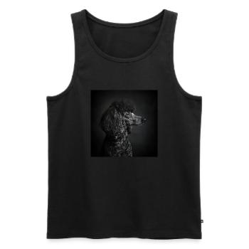 Black Animals - Black Poodle - Männer Premium Bio Tank Top - Schwarz - Vorne - AI Model Male 178 light (178cm)
