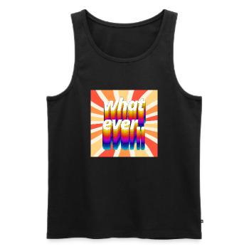 Retro Colourful "Whatever" Typography Design - Men's Premium Organic Tank Top - black - Front - AI Model Male 178 light (178cm)