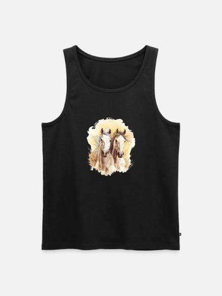 Heste Heste - Hest Hest - Rytter - Herre Premium økologisk tanktop - sort