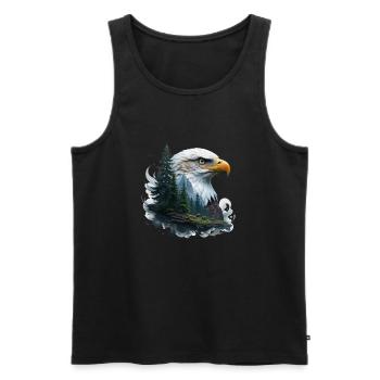 Nature eagle - Men's Premium Organic Tank Top - black - Front - Michal (187cm)