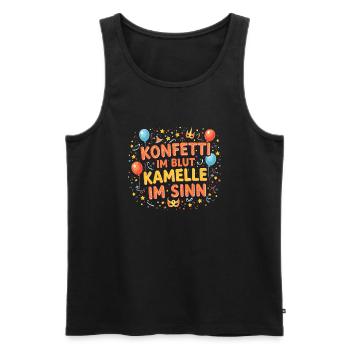 Konfetti im Blut Kamelle im Sinn Kostüm Karneval - Männer Premium Bio Tank Top - Schwarz - Vorne - Michal (187cm)