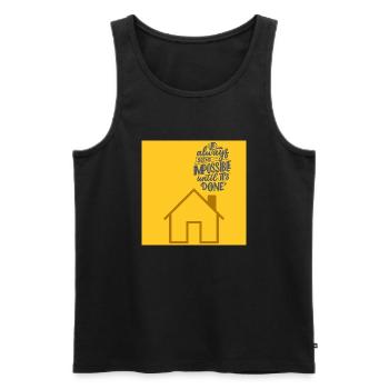 "It Always Seems Impossible Motivational Quote" - Men's Premium Organic Tank Top - black - Front - Michal (187cm)