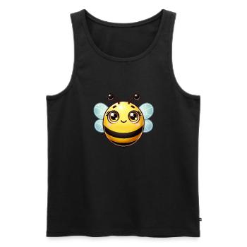 biene - Männer Premium Bio Tank Top - Schwarz - Vorne - AI Model Male 178 light (178cm)
