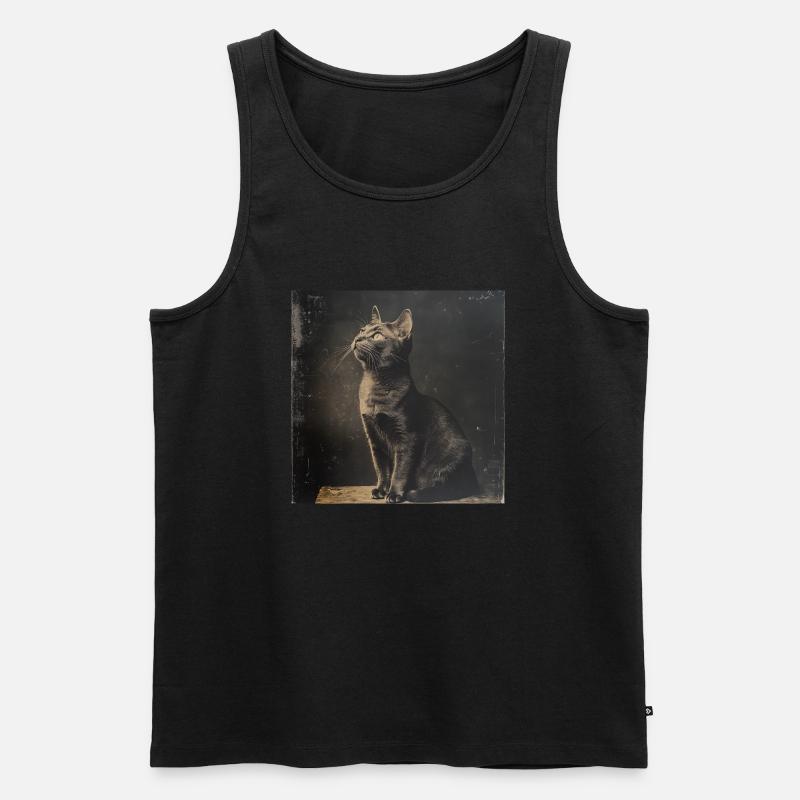 Black Animals - Black Cat - Männer Premium Bio Tank Top - Schwarz
