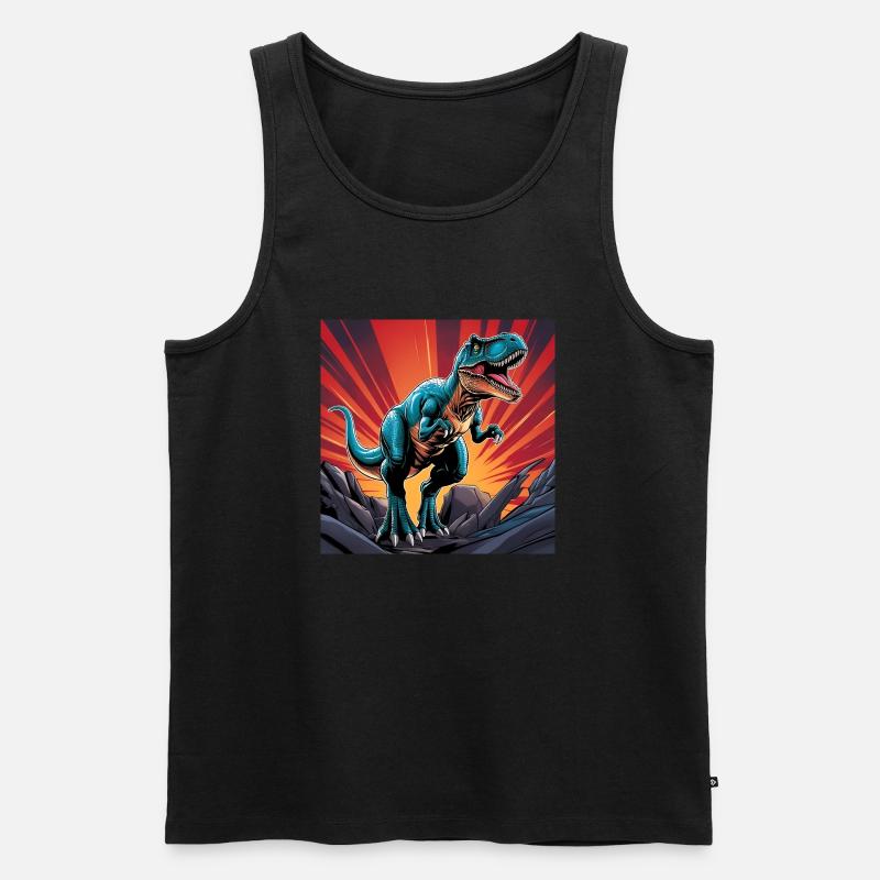 Dinosaurier - Männer Premium Bio Tank Top - Schwarz