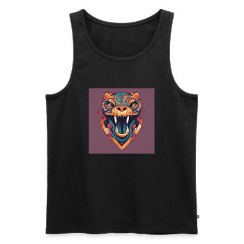 Panther - Männer Premium Bio Tank Top - Schwarz - Vorne - AI Model Male 178 light (178cm)