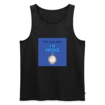 I'm Not Old, I'm Vintage Design - Men's Premium Organic Tank Top - black - Front - Michal (187cm)
