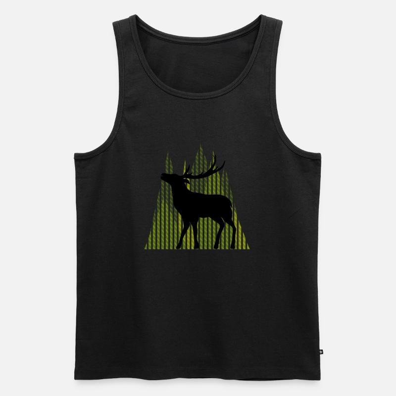 Hirsch - Männer Premium Bio Tank Top - Schwarz