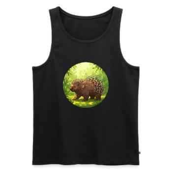 Porcupine in the sun - Men's Premium Organic Tank Top - black - Front - AI Model Male 178 light (178cm)