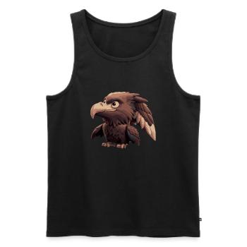 Bande dessinée Eagle - Débardeur bio Premium Homme - noir - Devant - Michal (187cm)