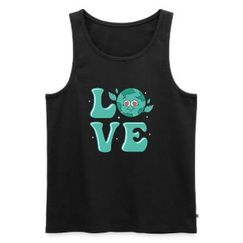 Love Earth Day Environmental Planet - Männer Premium Bio Tank Top - Schwarz - Vorne - AI Model Male 178 light (178cm)