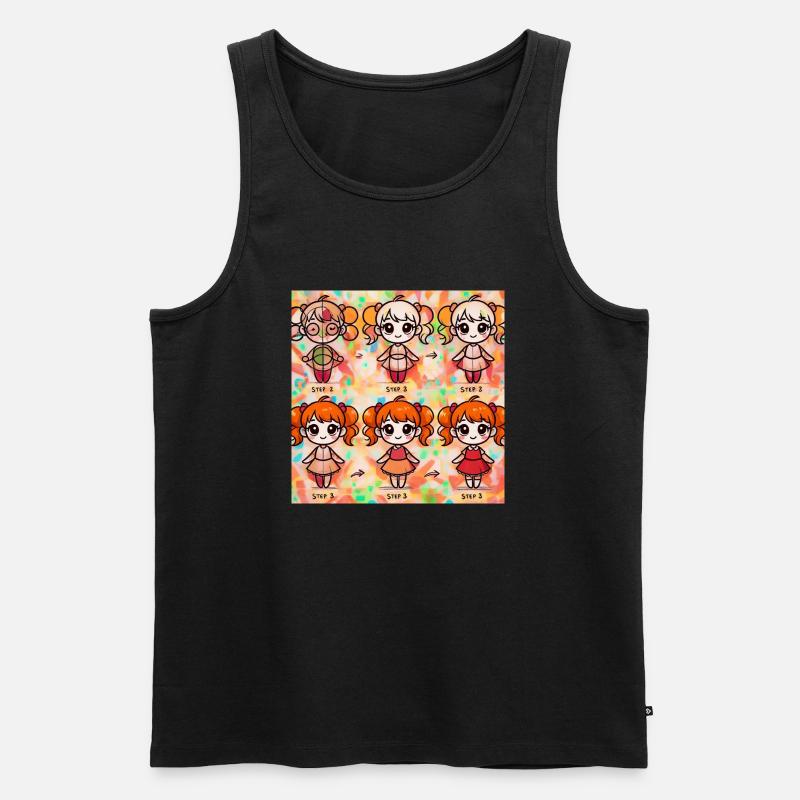Mädchen 3 - Männer Premium Bio Tank Top - Schwarz