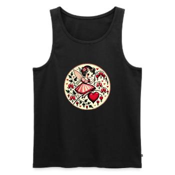 Valentine's Day Fairy Bleeding Heart Flowers - Men's Premium Organic Tank Top - black - Front - AI Model Male 178 light (178cm)